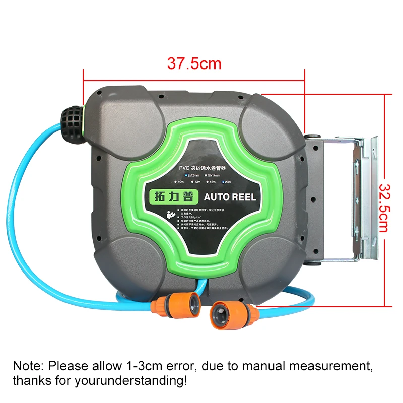 Carretel de mangueira retrátil automático, tambor telescópico, 4S Shop, lavagem de carros, jardim, montagem na parede, máquina de limpeza
