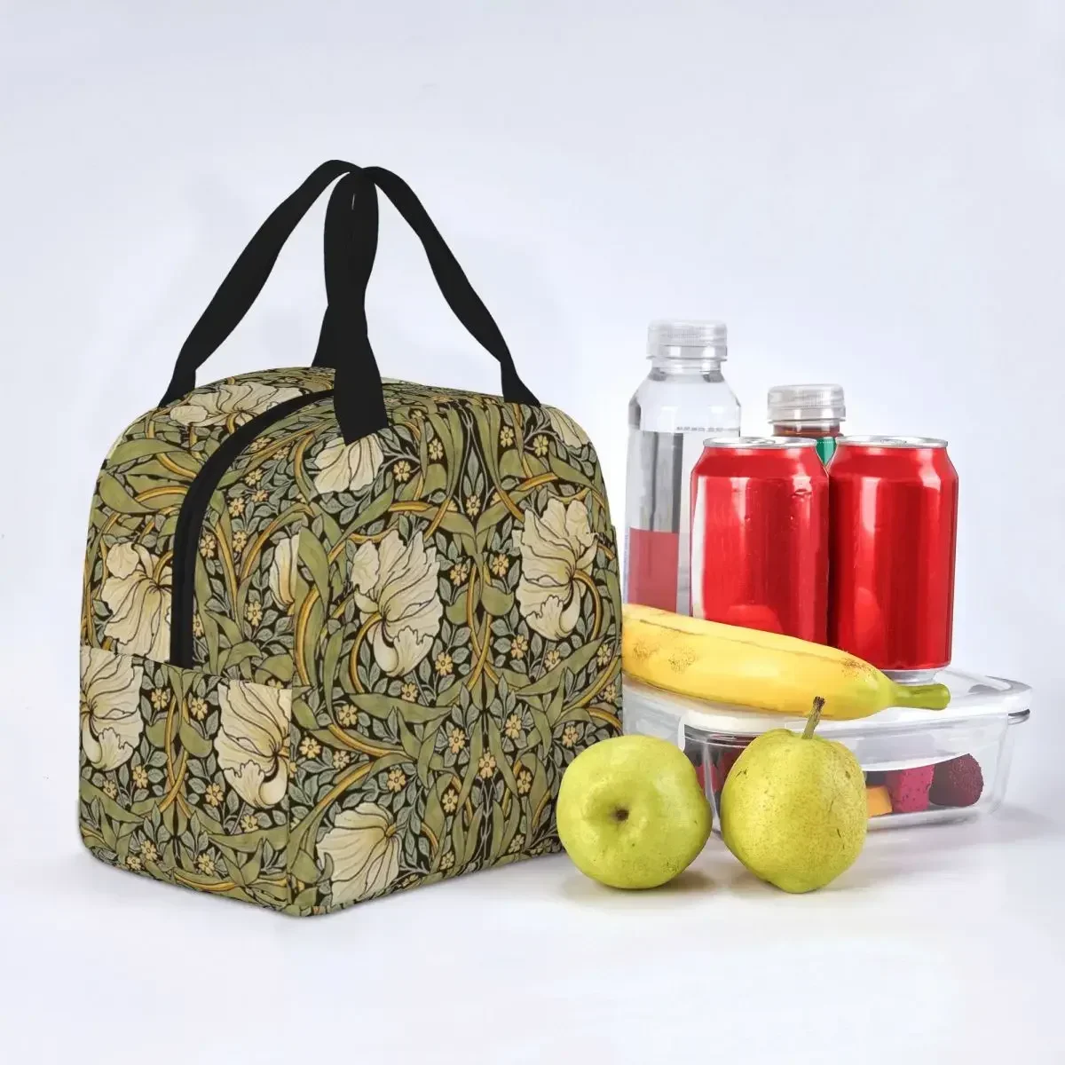 William Morris Pimpernel Insulated Lunch Bag Vintage Floral Pattern Bohemian Flower Meal Container Cooler Bag Tote Lunch Box