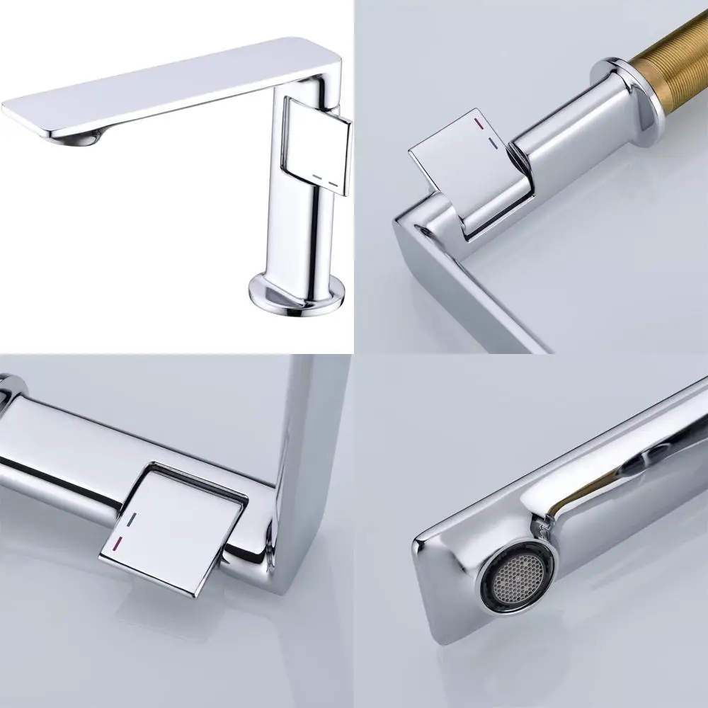 

Single Handle Deck Mount Lavatory Faucet with Extra Long Spout for RV Bathroom Sinks - Brass Vanity Basin Fixture