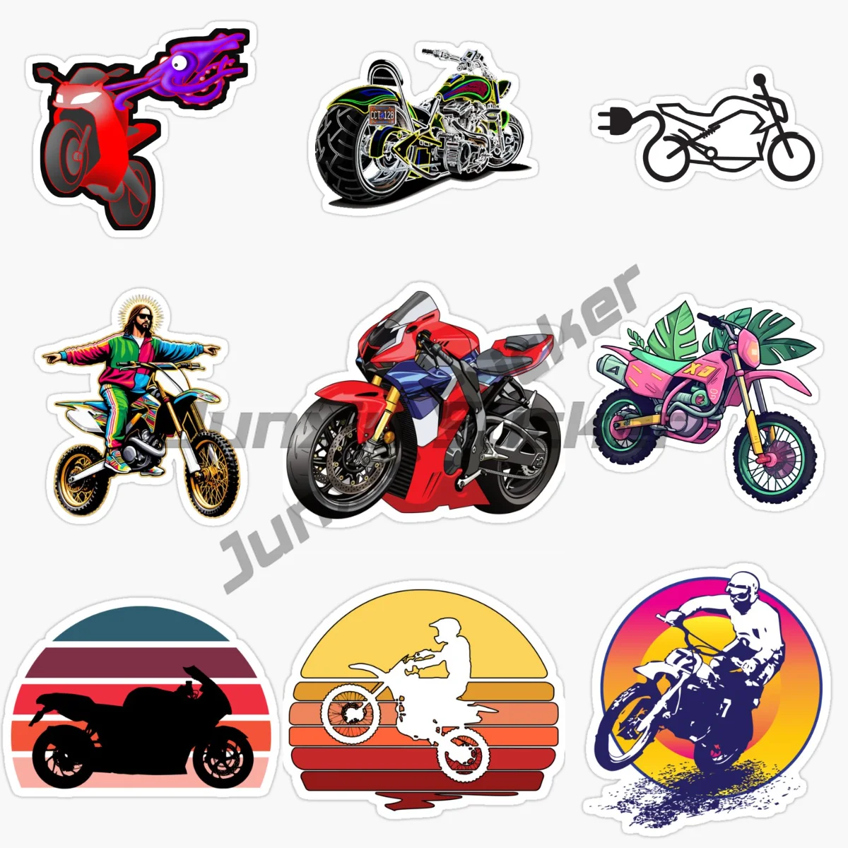 

Motorcycle Racer Motocross Car Sticker Laptop Speedboat Rear Windshield Waterproof Exterior Vinyl Self-adhesive Decal