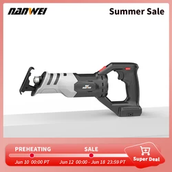 NANWEI Electric Reciprocating Saw Brushless Cordless Cordless Sabre Saw Metal Woodworking Frozen Meat Bone Cutting