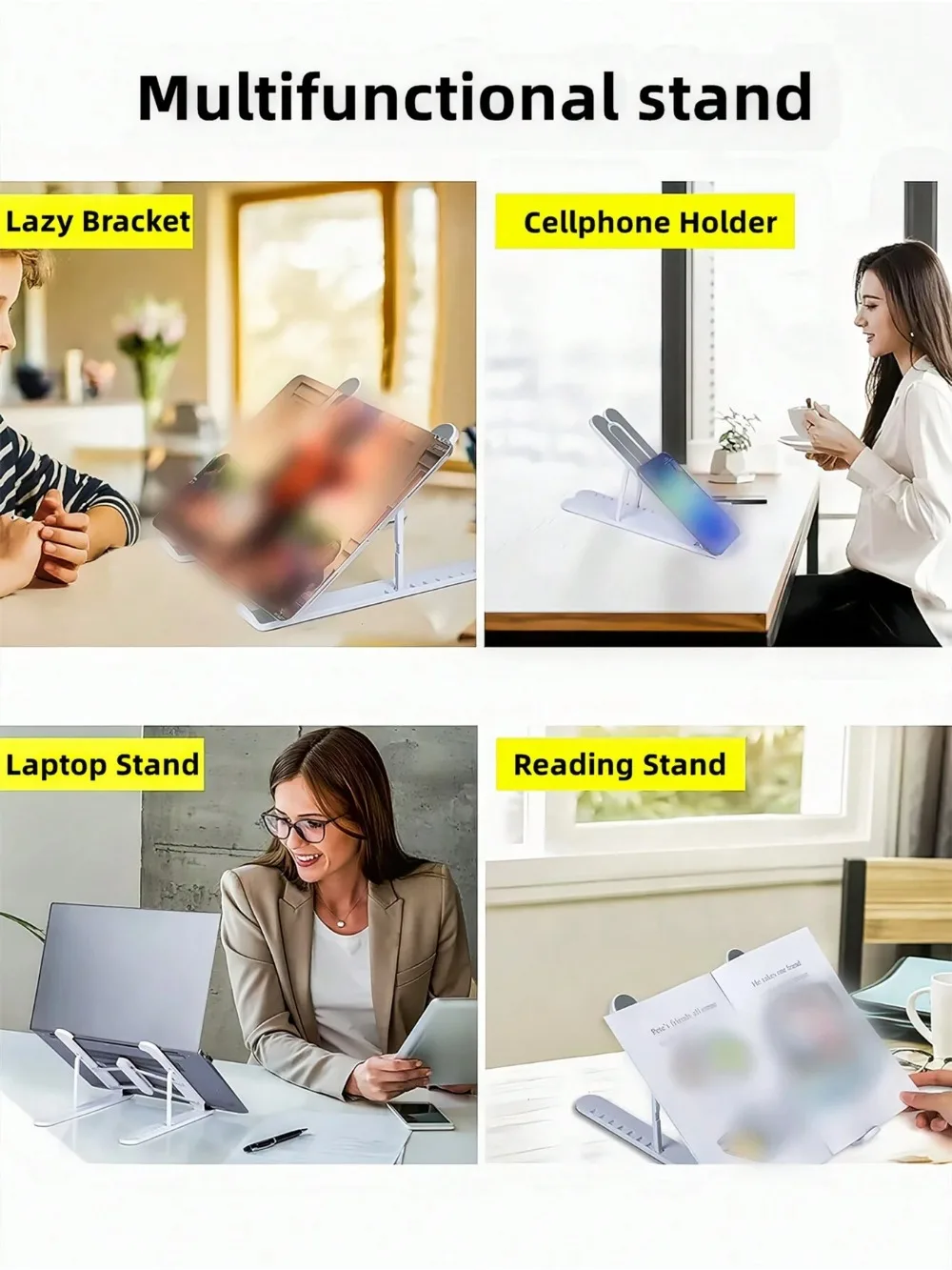 Laptop Stand, Ergonomic Portable Plastic IPad & Phone Stand With 10-Speed, Suitable For  Laptop, Office Bedroom Study And Travel