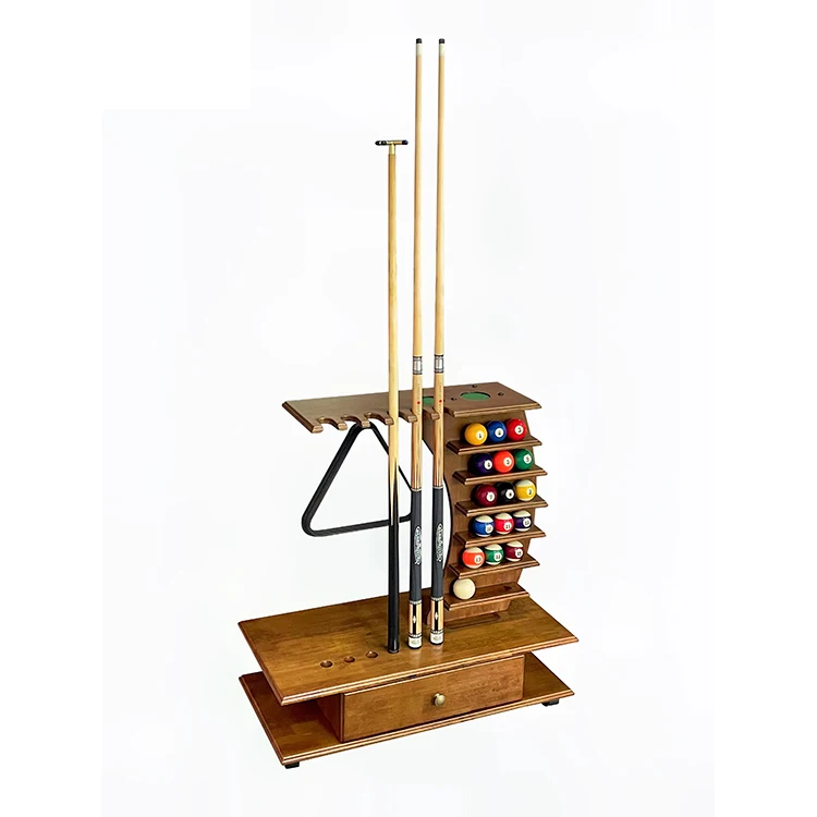 

Solid Hardwood Floor Stand Pool Cue Rack 100% Wood Billiard Accessories Holder Holds Up To 6 Sticks For Indoor Sports