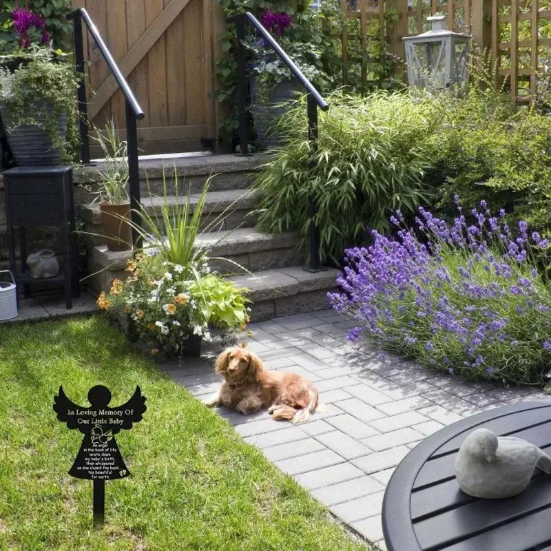 Dog Cats Memorial Grave Marker للحديقة والتشغيين الداخليين لمرتاحين أصحاب الحيوانات الأليفة الحزينة Graveyard Sign M68e #2