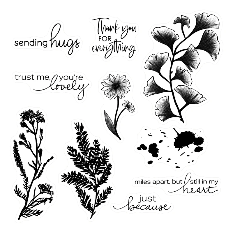 Various Flowers Cutting Dies Clear Stamp Blooming Spring DIY Scrapbooking Metal Dies Cut And Stamps Sets For Cards 3