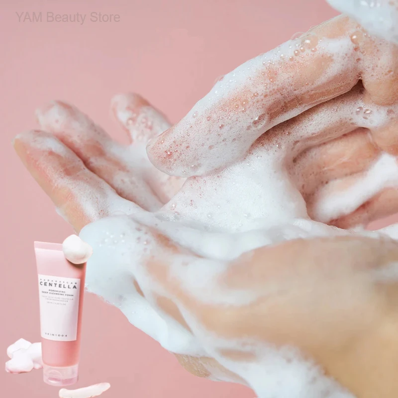 Kit de limpeza facial madagascar centella espuma, óleo de limpeza suave e porosização rápida argila vara máscara dupla conjunto de limpeza