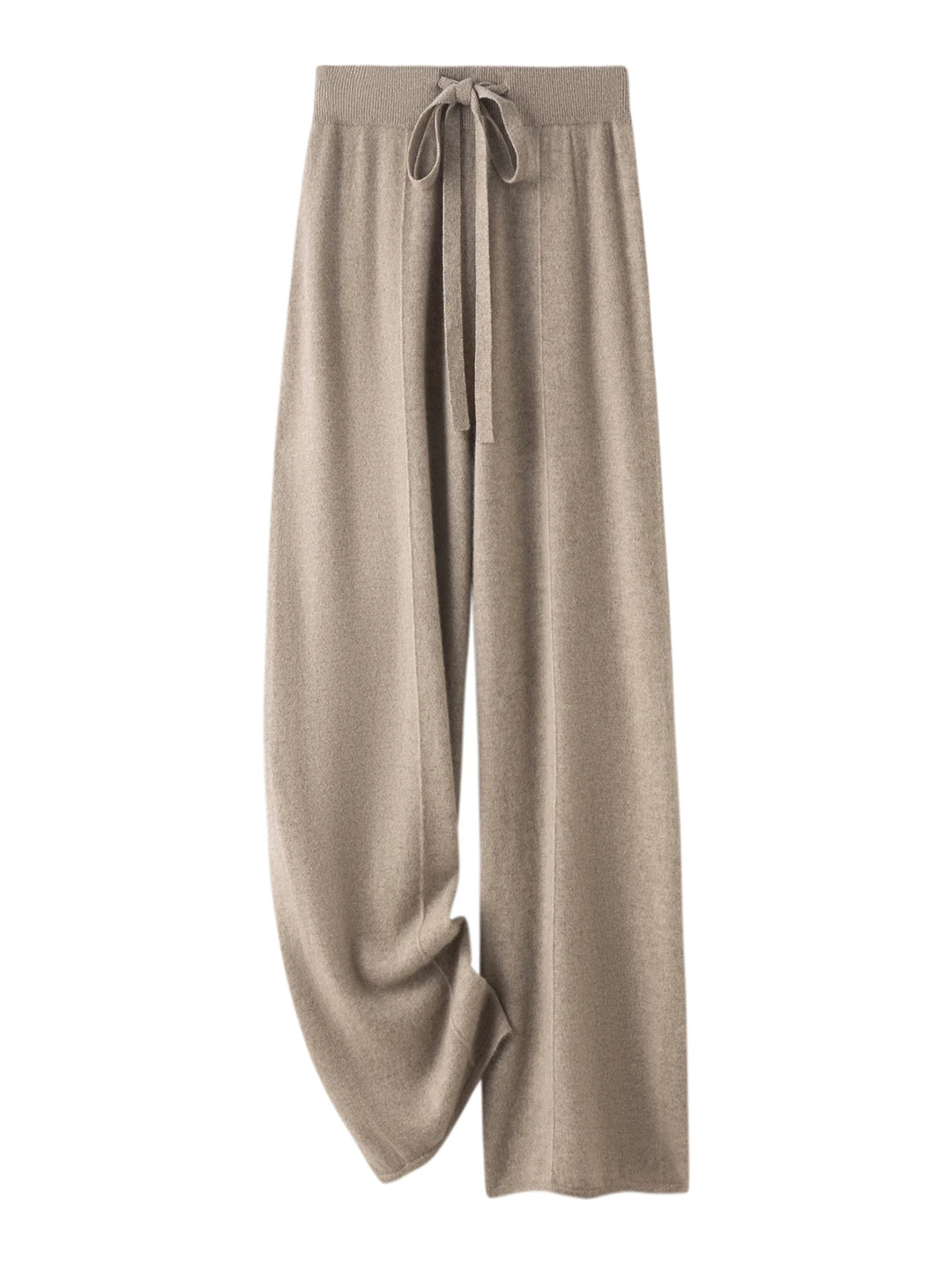 Soft Seamless One-Piece Knitted Wide Leg Pants High Waist Slimming Casual Warm Autumn Winter Women's Fashion Straight Cut