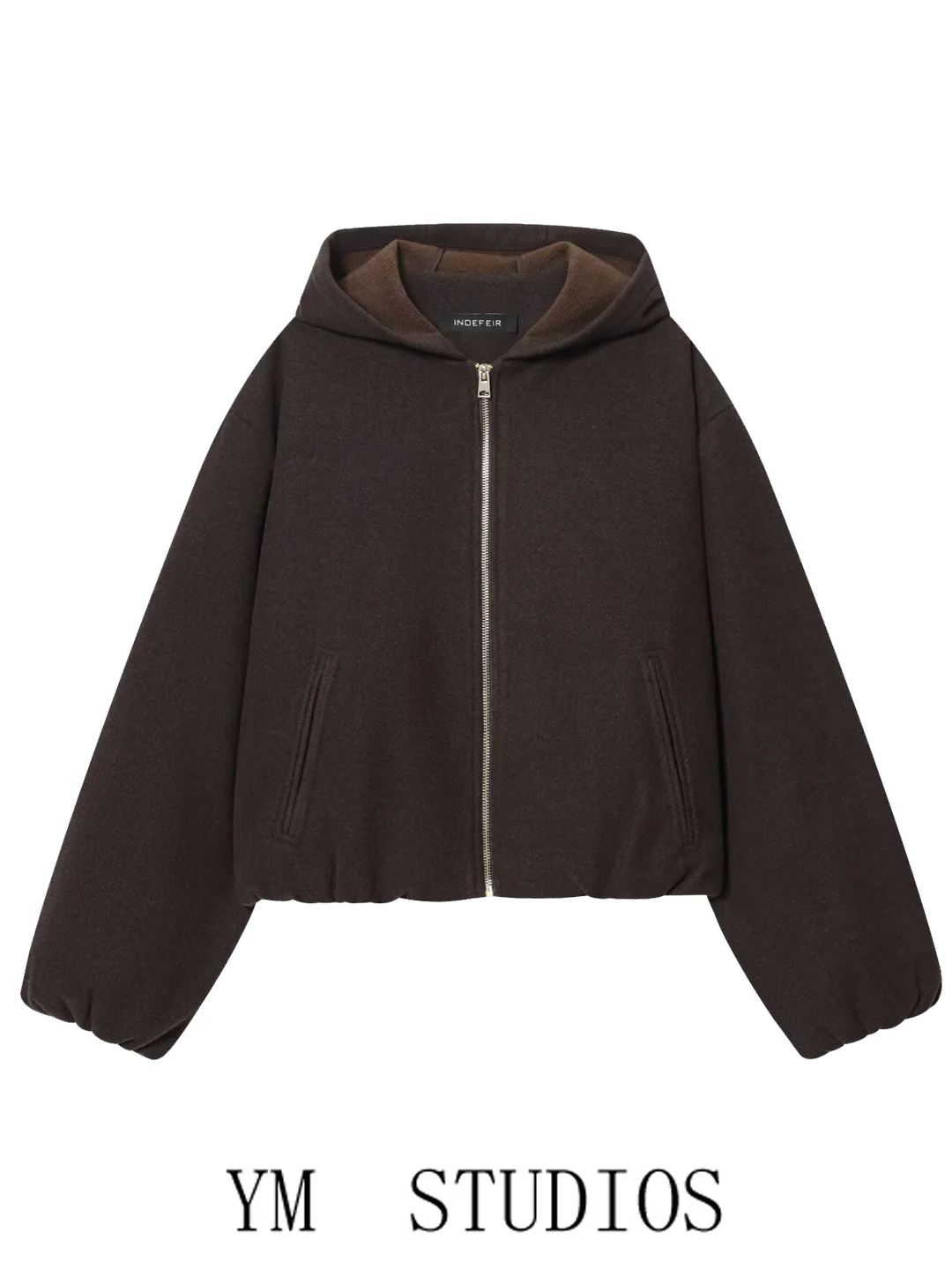 

Женская повседневная свободная куртка в американском стиле, весенне-осенняя, с эластичным низом, на молнии, из полиэстера, с длинными рукавами, укороченная