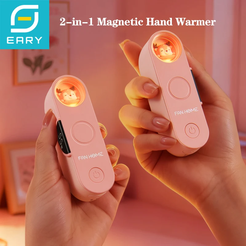 

Eary 4500mAh*2 Rechargeable Hand Warmers Electric Hand Warmers Reusable USB 2 in 1 Outdoor/Indoor/Warm Gifts for Men Women Kids