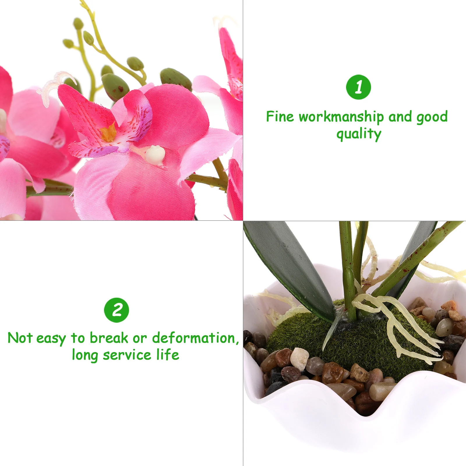 

1pc Simulation Phalaenopsis Artificial Plant Decor Mini Bonsai For Home Office Cafe Car Fake Potted Greenery Environmentally