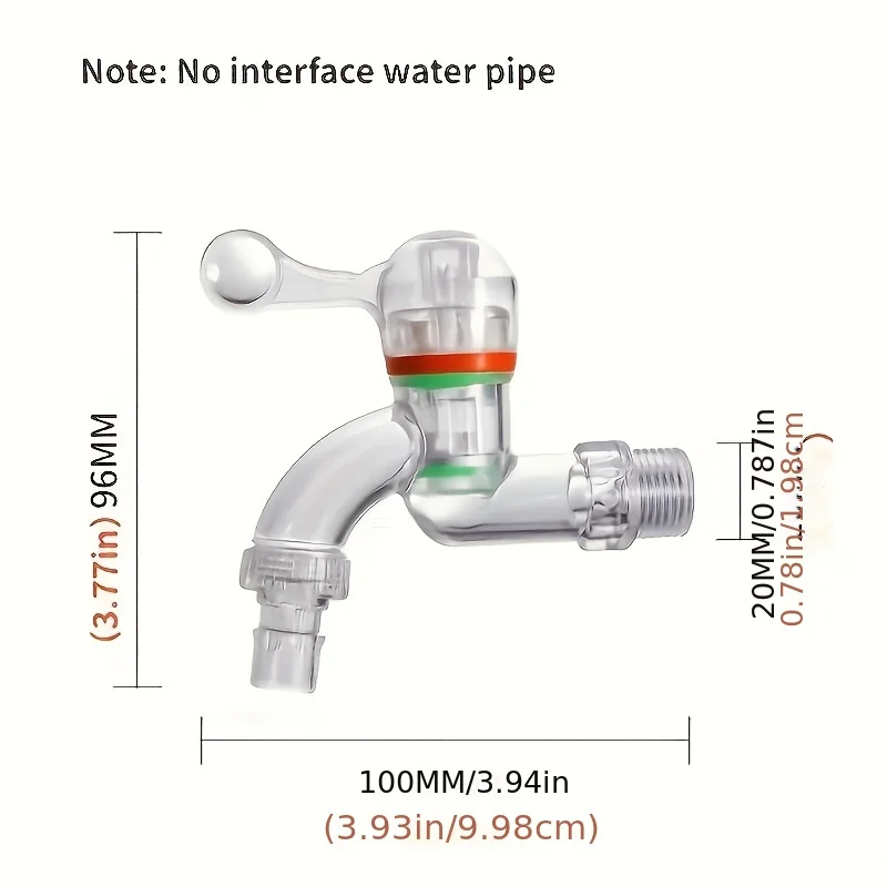 1pc transparent plastic faucet for laundry room and household use, suitable for washing machines, Christmas gift, anti-freeze