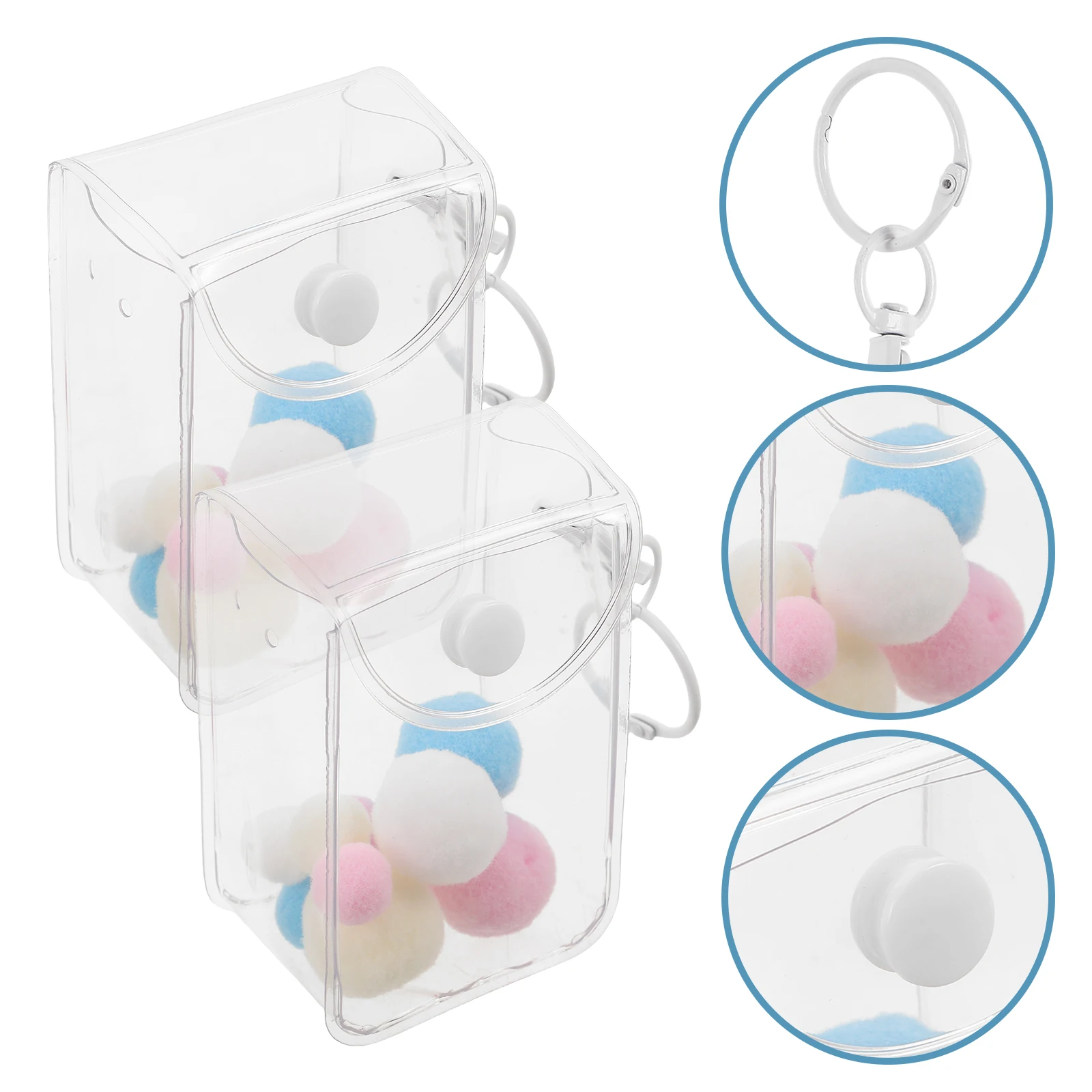 

3 Pcs Storage Bag Small Model Handbag Pendant Figure Mini Display Case Keychain Pvc Clear