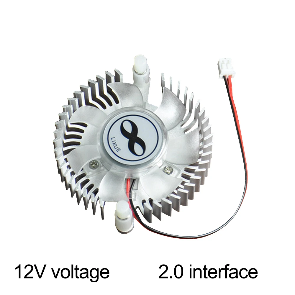 DC 5V 12V Aluminum Heatsink with Fan CPU Graphics Heatsink 55mm Cooling Fan for PC Laptop Computer Case XH2.0 Interface DIY Fans