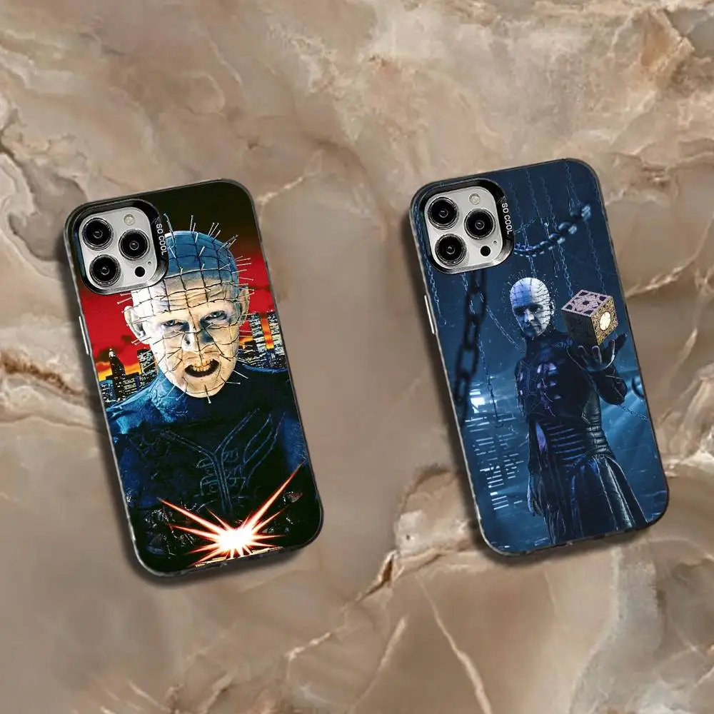 

P-Pinhead H-Hellraiser-es Phone Case For iPhone 16,15,14,13,12,11,Mini,Pro,SE,MAX White Matte Shockproof Cover