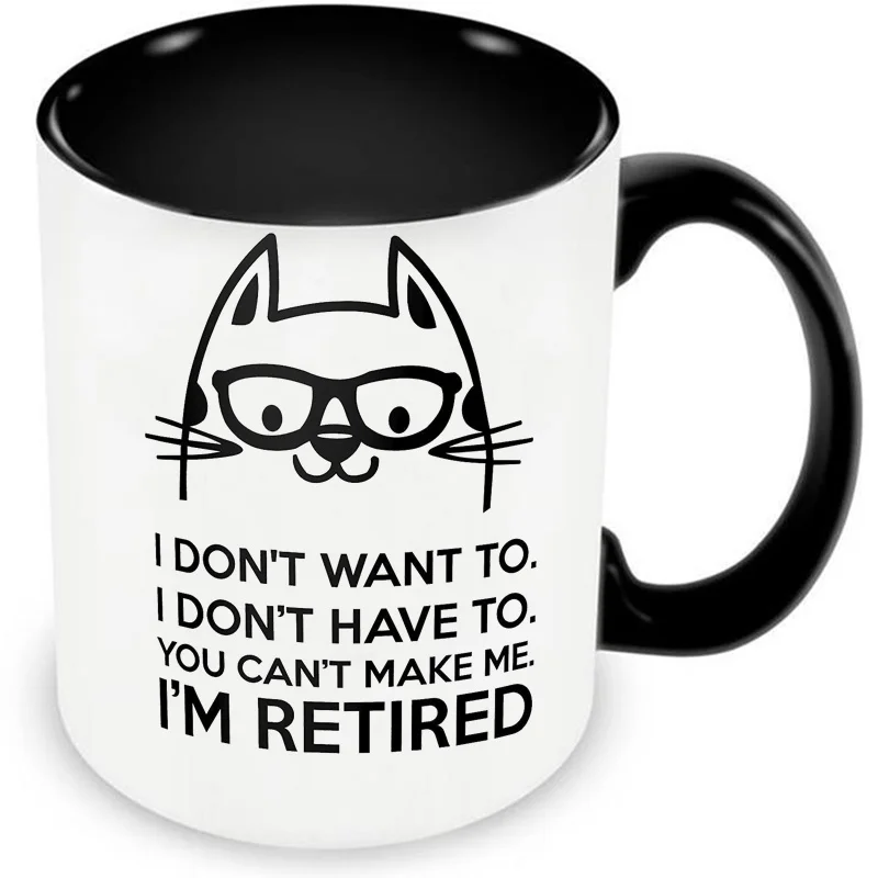 

Retirement Coffee Mugs Office Coworker Retired Tea Cups Friends Gifts Coffeeware Home Decal Teaware Milk Mugen Beer Drinkware