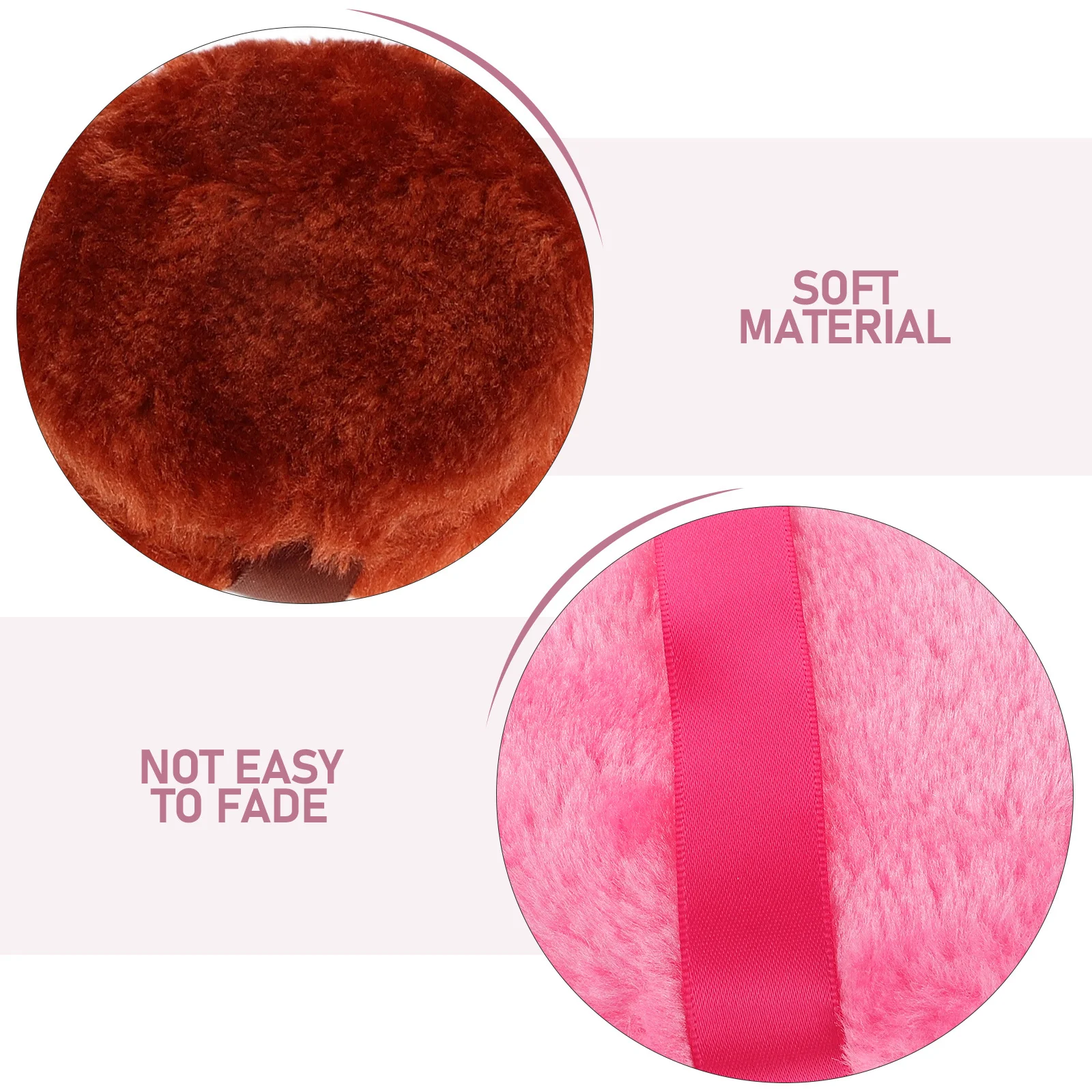 5 個のロングパイルドライパウダーパフ再利用可能なメイクアップアプリケータールースパウダーフェイスボディタルクファンデーションブラッシャークッションパフ用