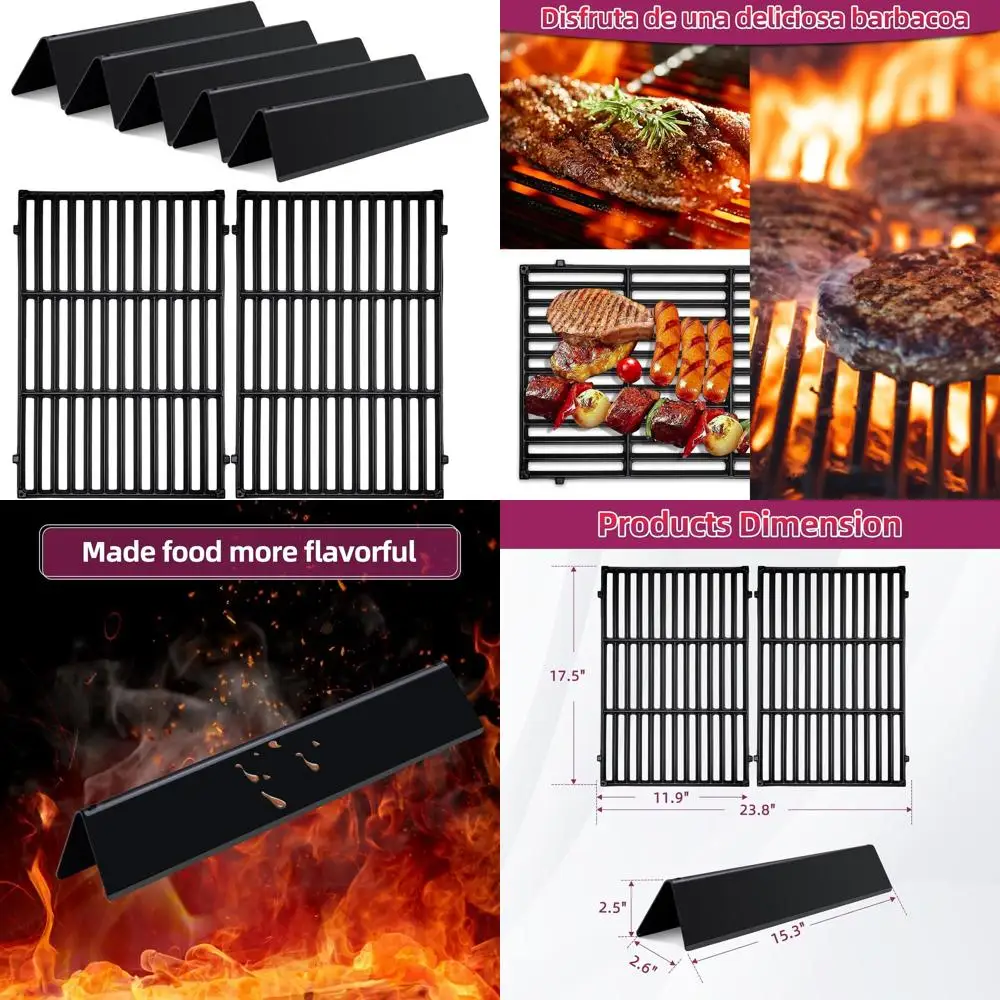 

15.3 Inch 7636 Style Lavorizer Bar with Cast Iron 7639 Grill Grates for Spirit II and 300 Series Grills