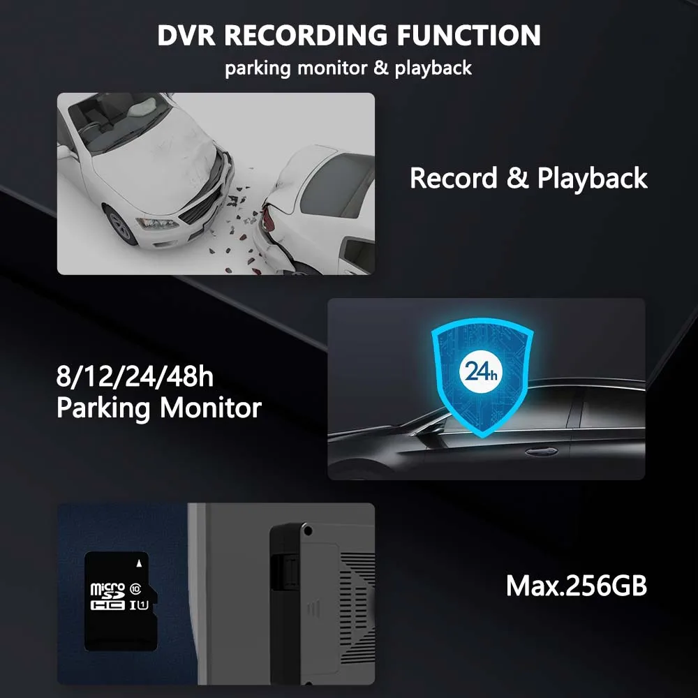 4 Channel 10.1 Inch Truck Bus Vehicle DVR MP5 With 4 PCS AHD 1080P Camera Surveillance Video Parking Recorder Monitor System Kit
