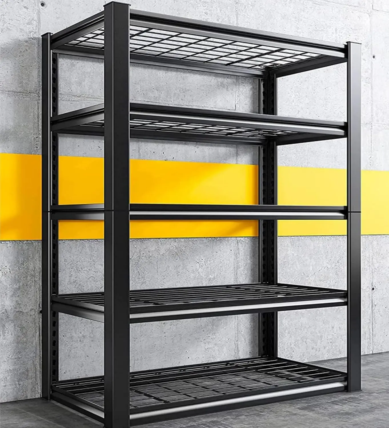 

Units and Storage Loads 2500LBS, Adjustable 5 Tier Metal Shelving for Garage Shelves, Utility Shelf Rack, 72" H*35.5" W*16" D