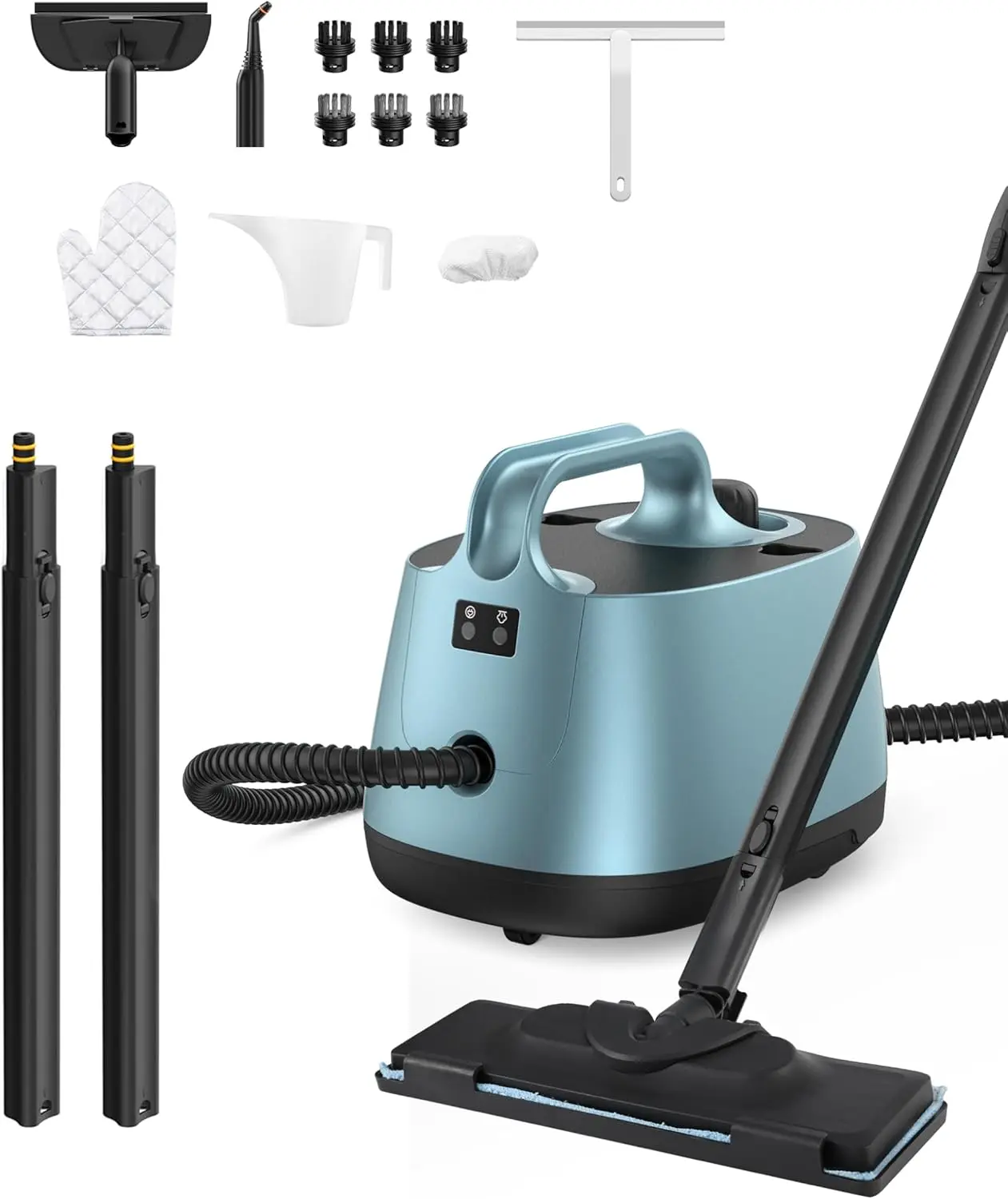 Steam Cleaner with 21 Accessories, 5 Minutes Fast Heating, Multipurpose Portable Canister Steamer for Floors, Carpet, Cars, Tile