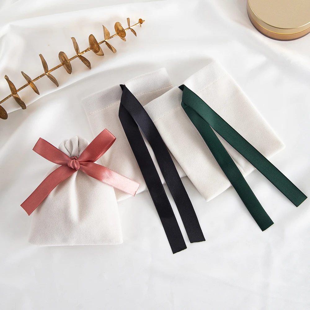 5 Stück beige Samtbeutel Schmuck Wildleder Geschenk 7x9cm 10x12cm 12x15cm 15x20cm Verpackung Hochzeit Gefälligkeiten Süßigkeiten Ohrringe Armband Beutel – Detail 8
