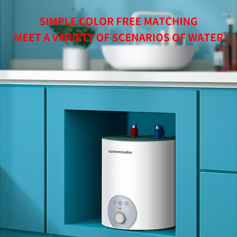 2100W 8리터 전기 온수기 온도 조절기 빠른 가열 온수 저장 소형 주방 RV 야외 사용 가정용 싱크대