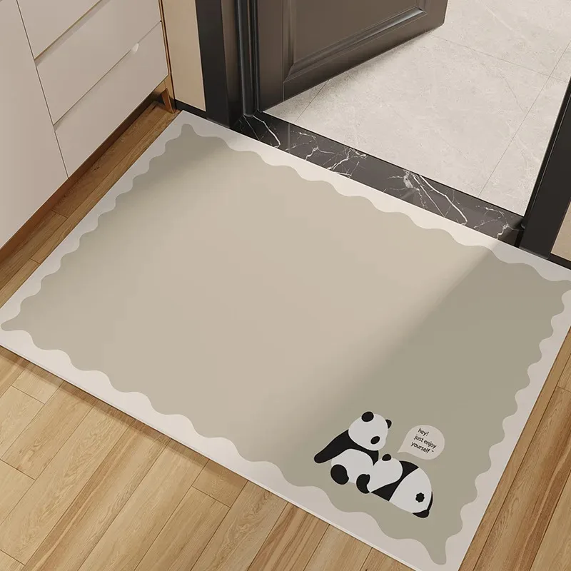 Simple Panda Pattern Door Front Mat Decoration Home Bathroom Mat