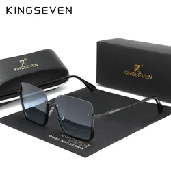 KINGSEVEN 2024 Gradient Rectangle Lens Sunglasses Women's Rimless Square Sun Glasses For Women Young Style Female Shades