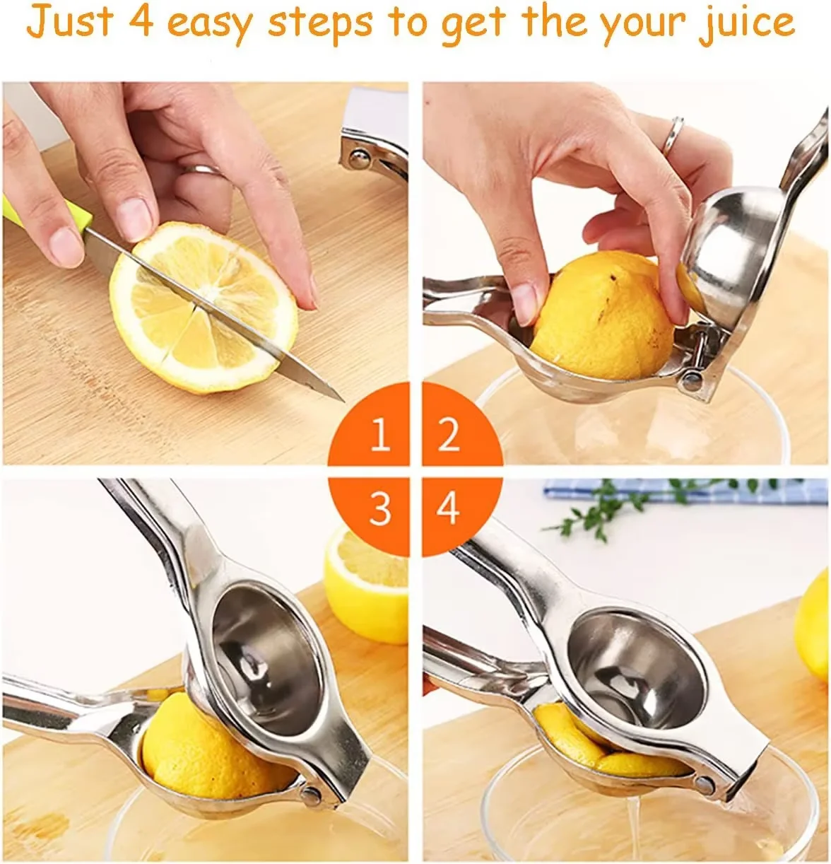 Lemon Squeezer Stainless Steel Manual Juicer Processor Kitchen Accessories Juice Fruit Pressing Citrus Orange Juicer Lemon Press view 6