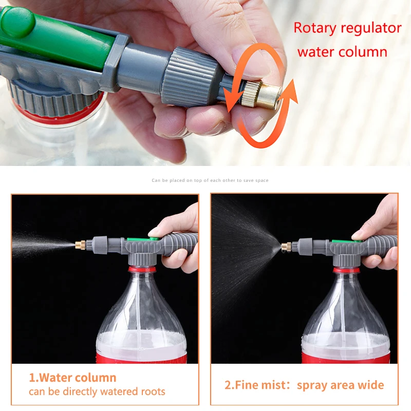 1pc Manual High Pressure Air Pump Sprayer Adjustable Drink Bottle Spray Head Nozzle Garden Watering Tool Sprayer Gardening Tools