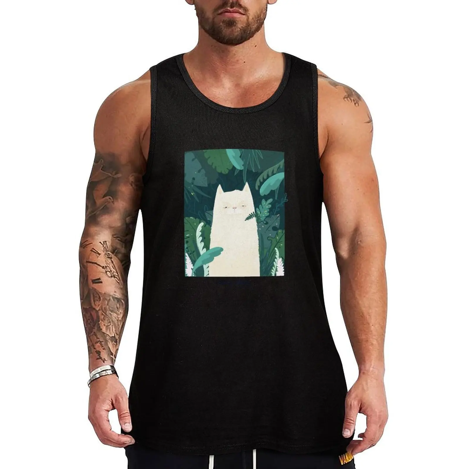 

Silently Judging Tank Top anime t-shirts Muscle fit Men's gym clothing Gym wear