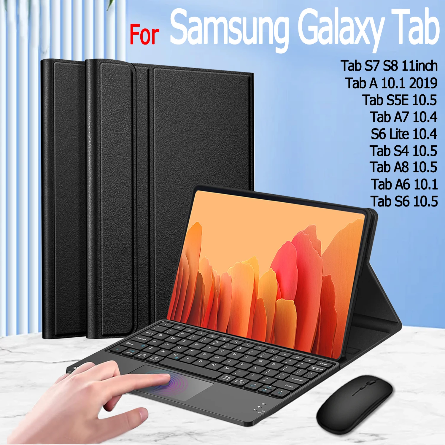 

Touchpad Keyboard Case For Samsung Galaxy Tab A7 2020 10.4 A 10.1 2019 10.5 2018 A6 2016 T500 T510 Wireless Mouse Tablet Cover