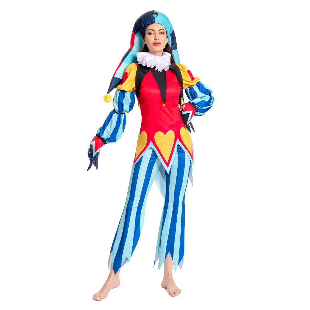 Disguise Fizzarolli Cosplay Costume Clown Hat Fantasia Adult Men Women Dress Jumpsuit Tail Outfits Halloween Carnival Party Suit