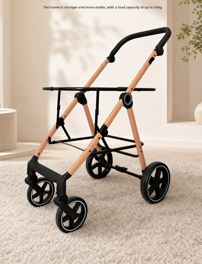 Lightweight Foldable Pet Push Cart, One-Click Folding Pet Stroller Suitable for Kitten Puppy Daily Walk