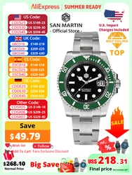 San Martin New 40mm Water Ghost Diver Watch Men Luxury NH35 PT5000 Automatic Mechanical Watch Sapphire Waterproof 200m SN0017