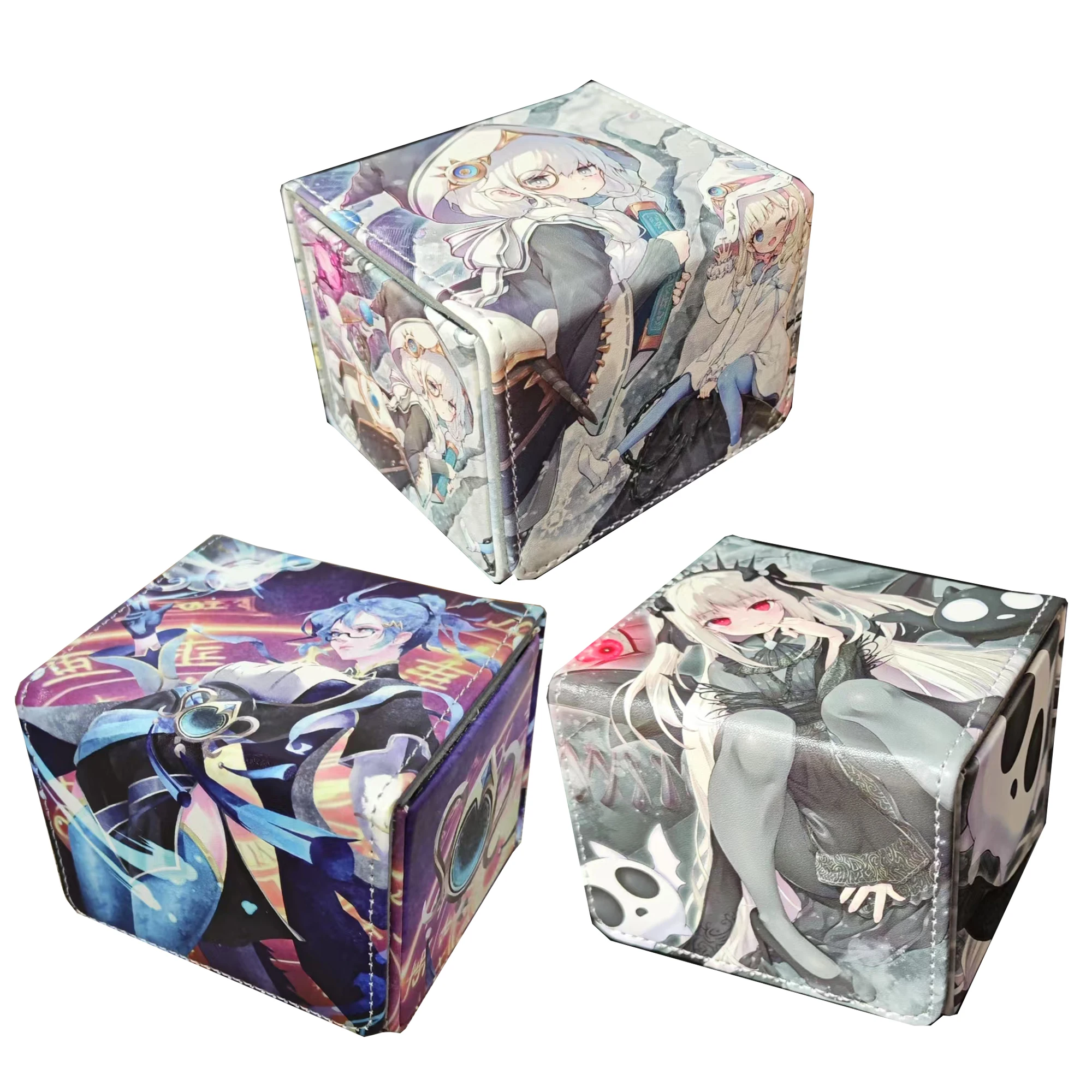 

Diy Self Made Yu-Gi-Oh! Racotail Faimena Card Storage Box Ygp White Forest High-End Leather Card Storage Box Anime Cards Gift
