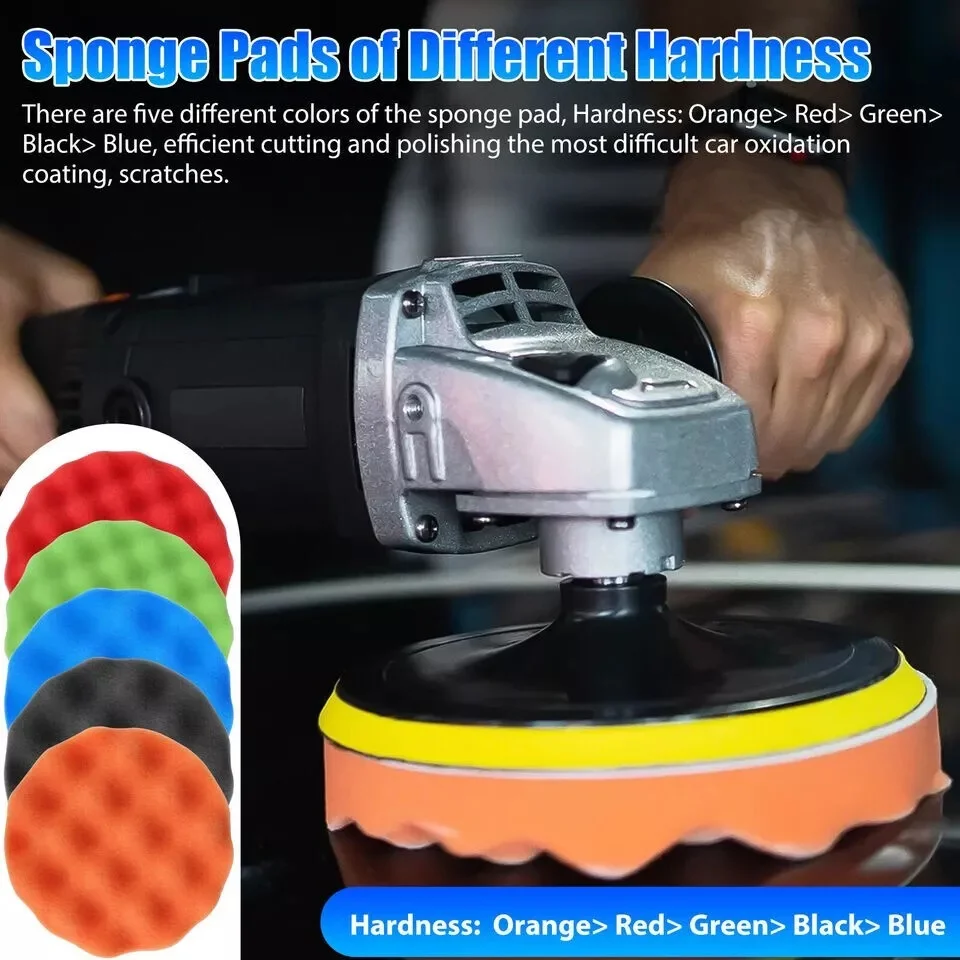 5/10-Pack Car Sponge Waxing Polishing Pads 5/6/7 Inch Cosmetic Polishing Tool Set for Car Paint Care Cleaning Tool Accessories