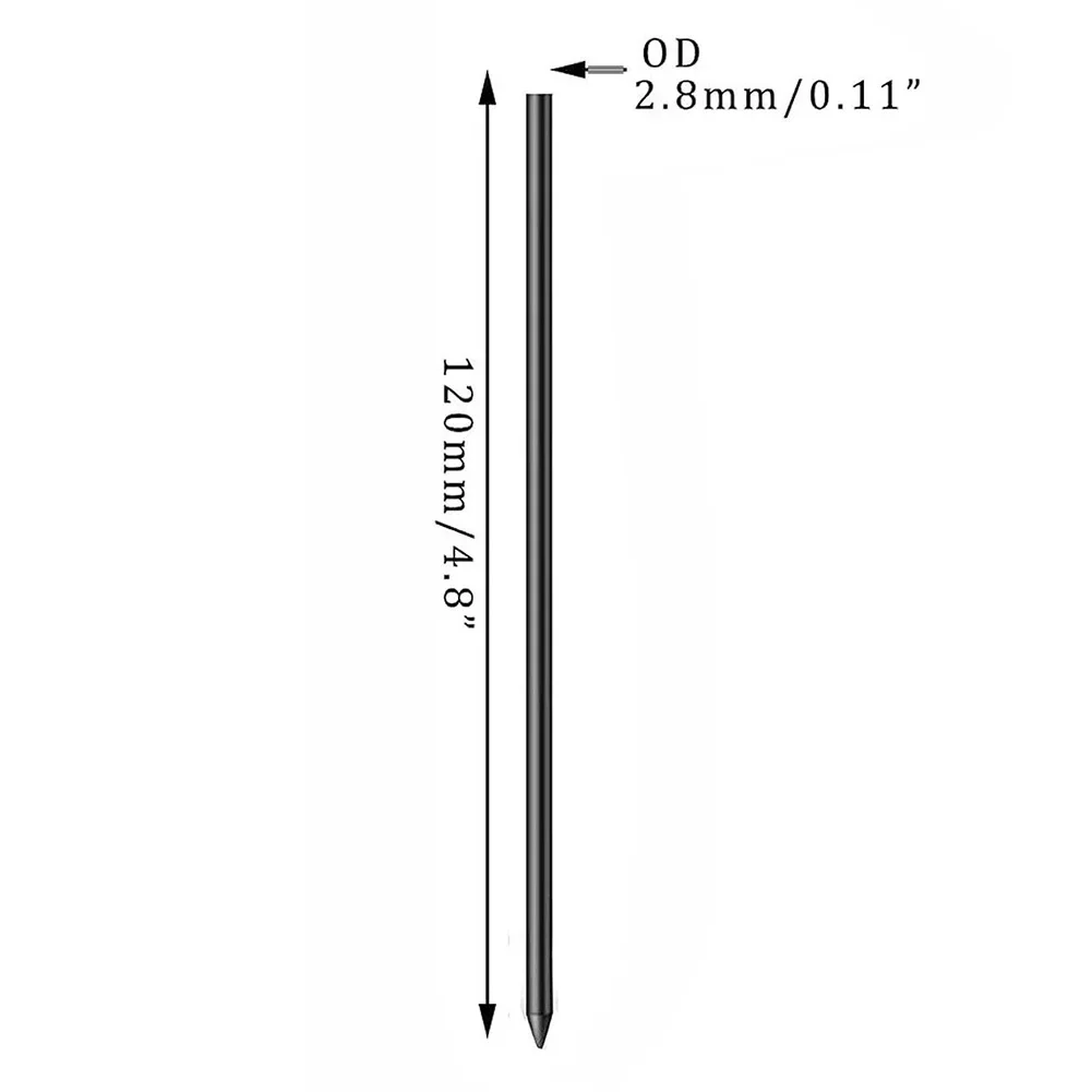 Lápis recargas para lápis de carpinteiro, buraco profundo sólido, substituição de lápis construção mecânica, 2,8mm, 24pcs