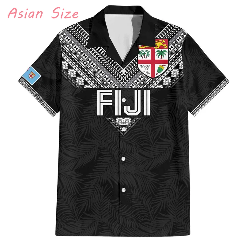 

Summer New Fashion Fiji Flag Printed Shirts For Men Tropical Beach Short Sleeve Camisa Unisex Hawaiian Shirts Men Women Blouses