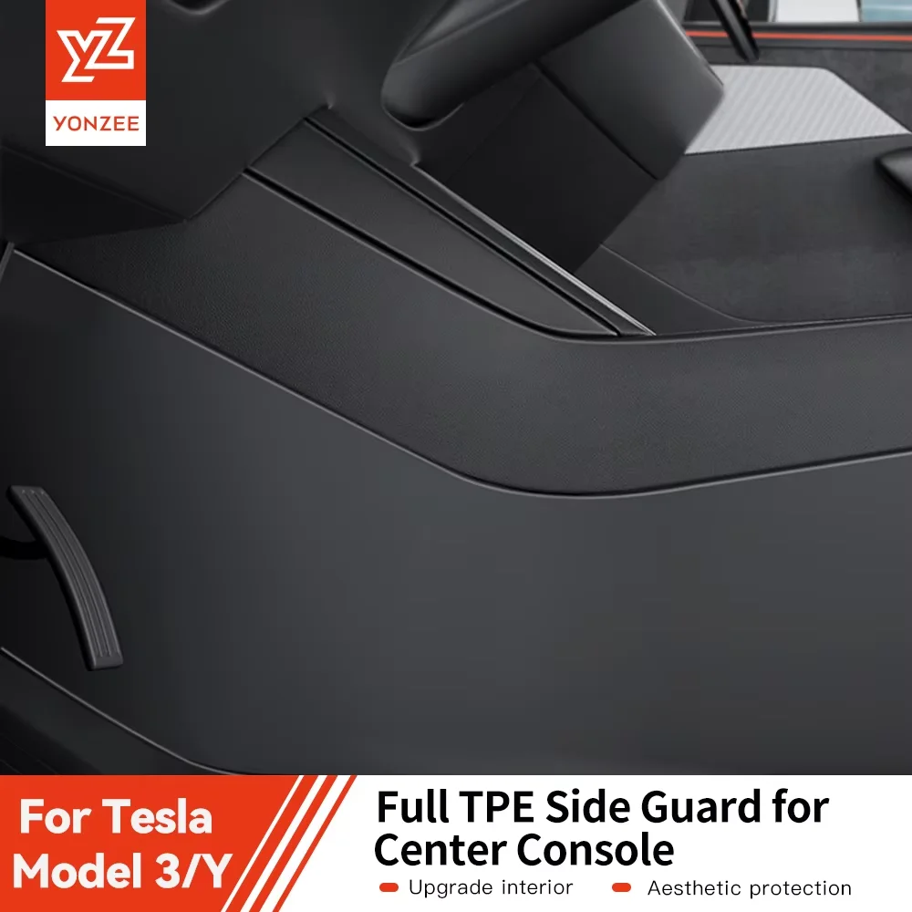 YZ Car Center Console Two Side Panel Anti Kick Pad Protector For Tesla Model 3 Y Highland Juniper 2026 TPE Anti-dirt Protective