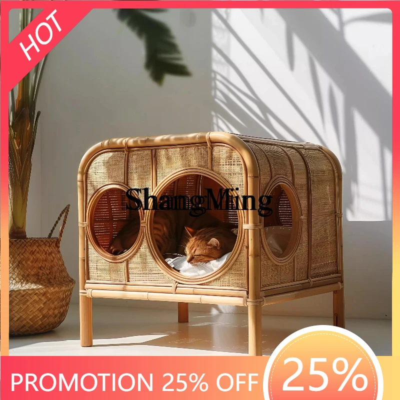 

CL Bamboo Cat House Sofa Universal Sleeping Mat Hammock Summer Cool Summer Kennel Tent