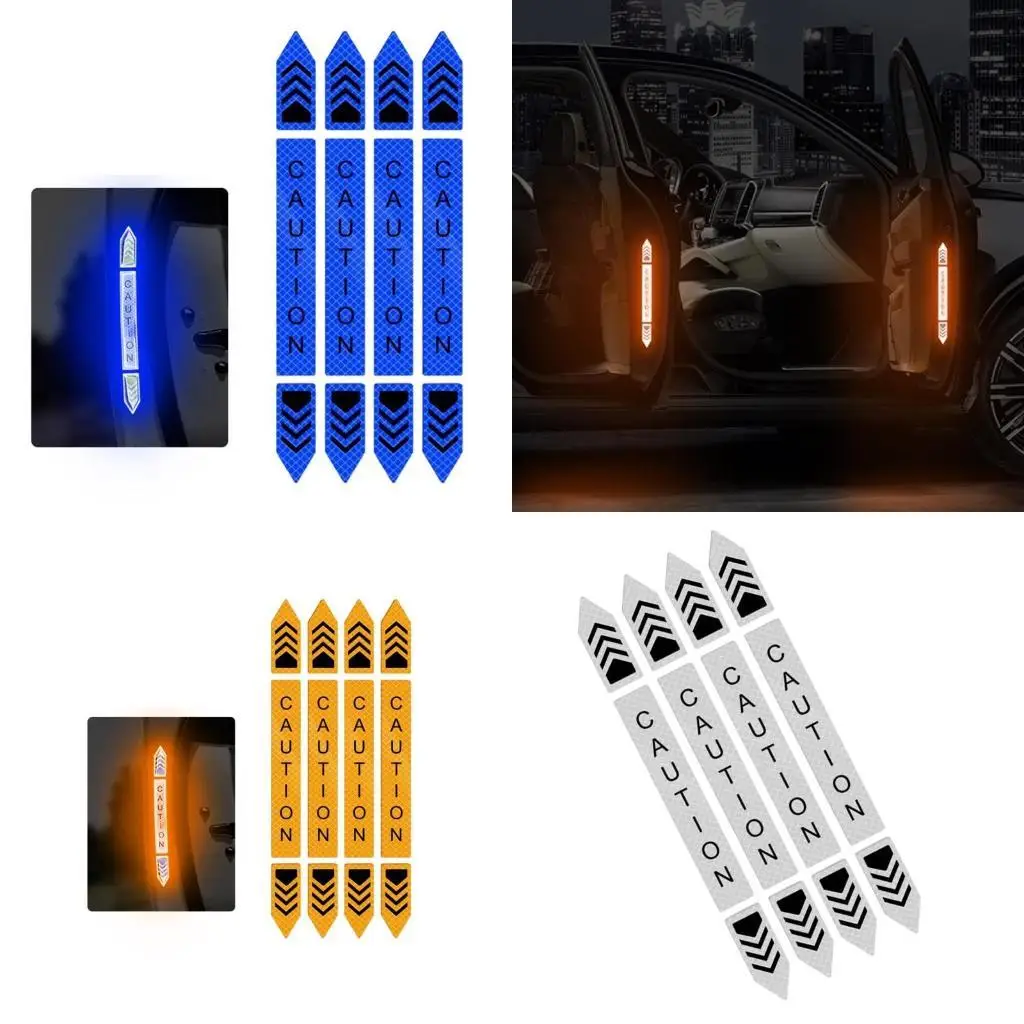 

02DE Night Safety Reflective Stickers Warning for Car Doors to Prevent Collisions