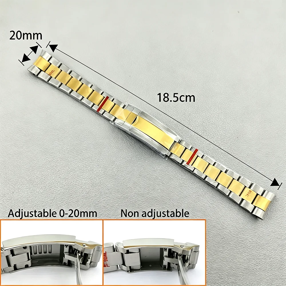 Mega Clearance Sale 20mm Stainless Steel Watch Belt Five Bead Belt Three Bead Belt 22mm Pin Buckle Gold Rose Gold Watch Parts