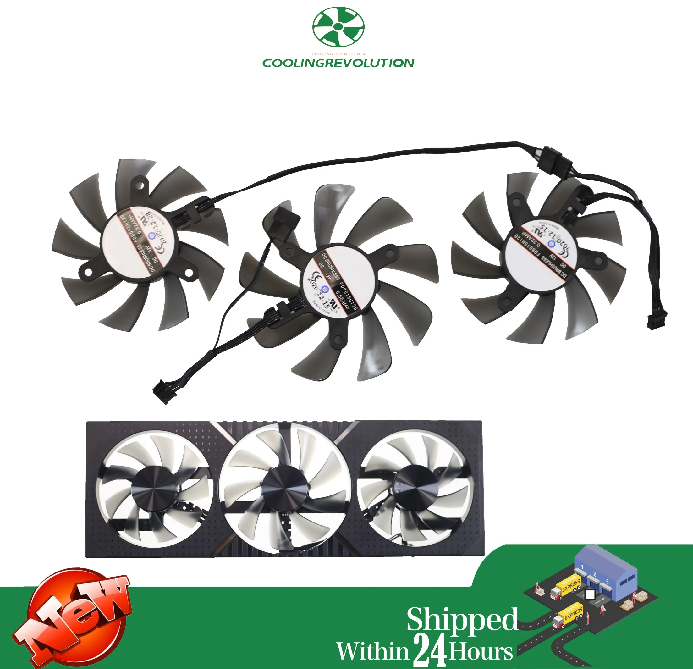 FD8015H12D FD9015H12D Graphics card fan For HP Omen GeForce RTX 3090 Ti 3090 3080 3070 Ti Video Card Fan 3-in-1