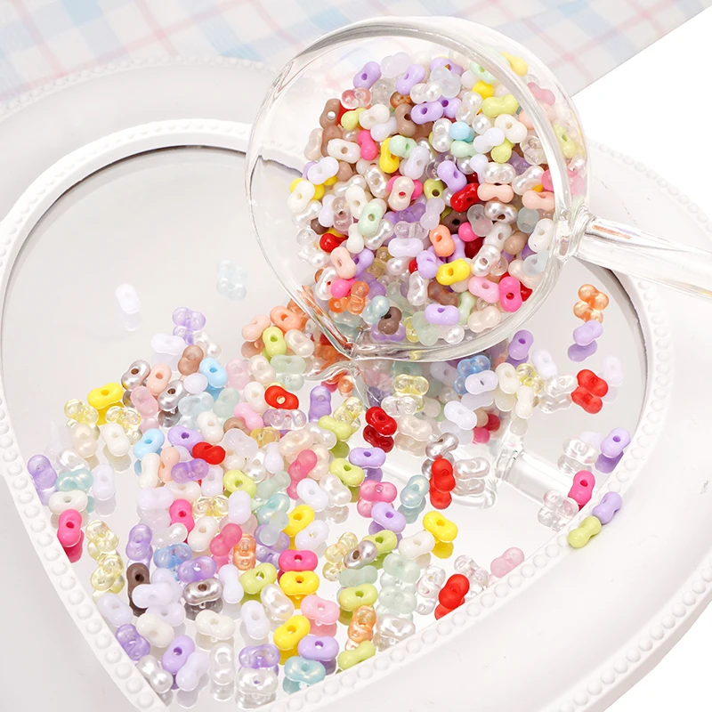 

New 5g 4x6mm Mixed Color Acrylic Peanut Shape Beads For DIY Jewelry Making Bracelets Necklaces Handmade Accessories Approx 95pcs