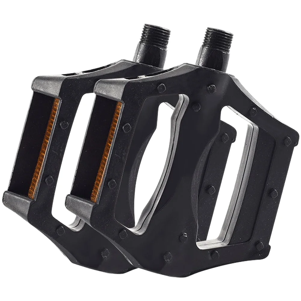 Sealed Bearing Pedals for Road and Bikes with Anti-Slip Texture Reflective Side Panels and Lightweight Plastic Frame