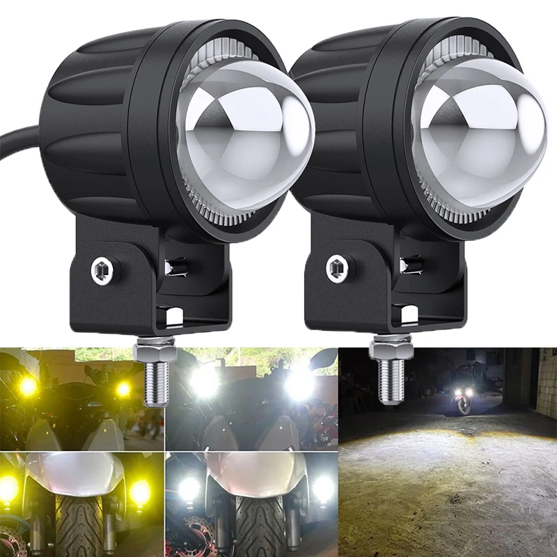 

Motorcycle Spotlight Led Work Light Hi/Lo White Yellow Fog Light Beam 30W 12V Off Road Drving Headlight For Car Auxiliary Lamps