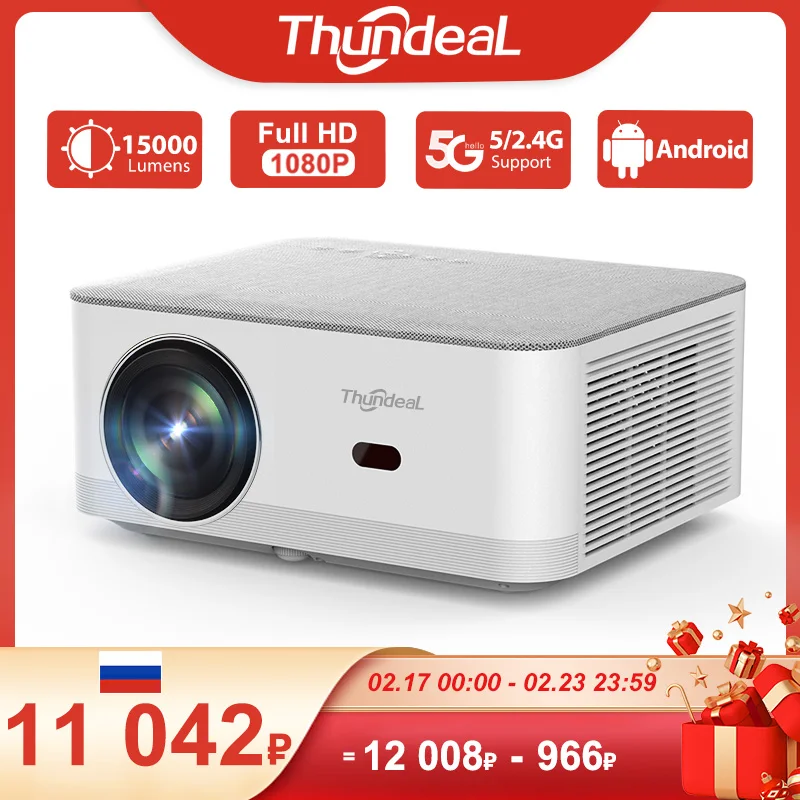 ThundeaL TD92 Pro Full HD Projector Portable Home Theater for 2K 4K 1080P Video Android WIFI Phone TD92Pro Beam Projector Cinema