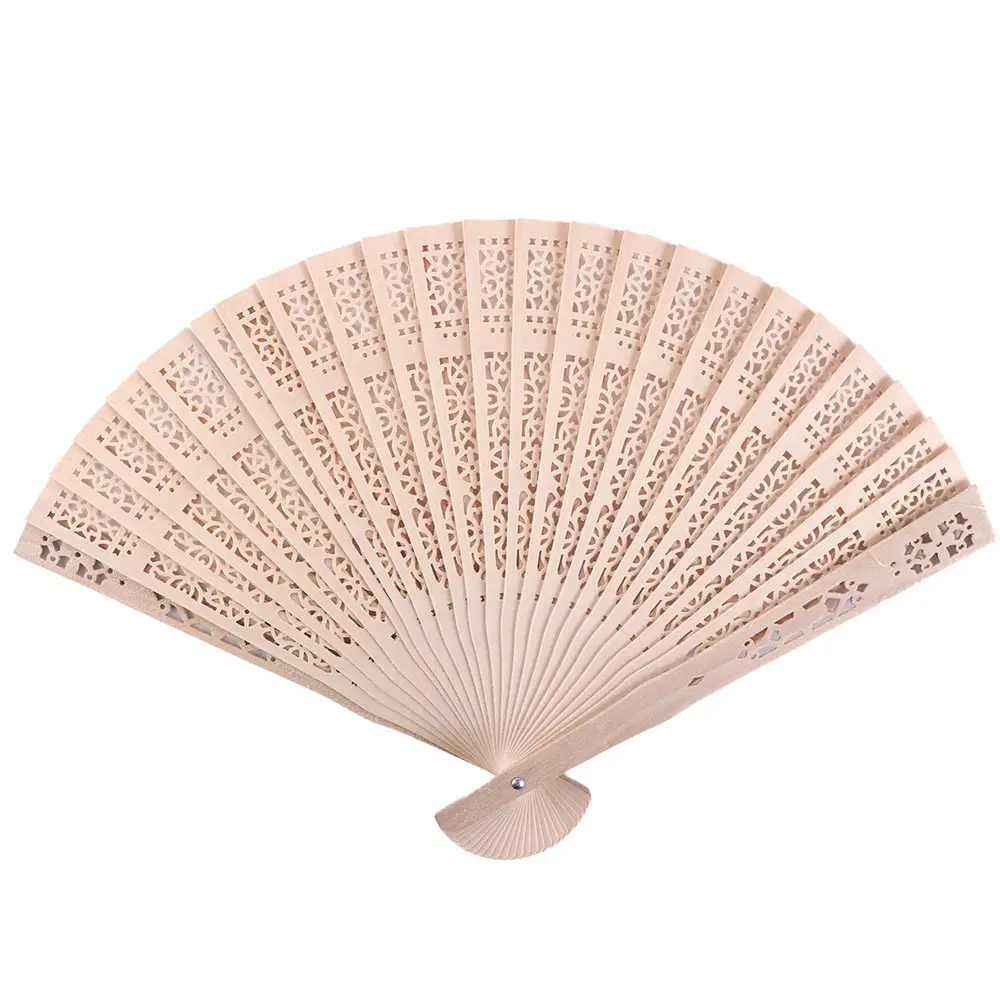 Handle Hand Fan Hand-held Handmade Punched Wood Fan Folding Fans Hand Held Flower Fans Hollow Dance Hand Fans Photo Prop Tool