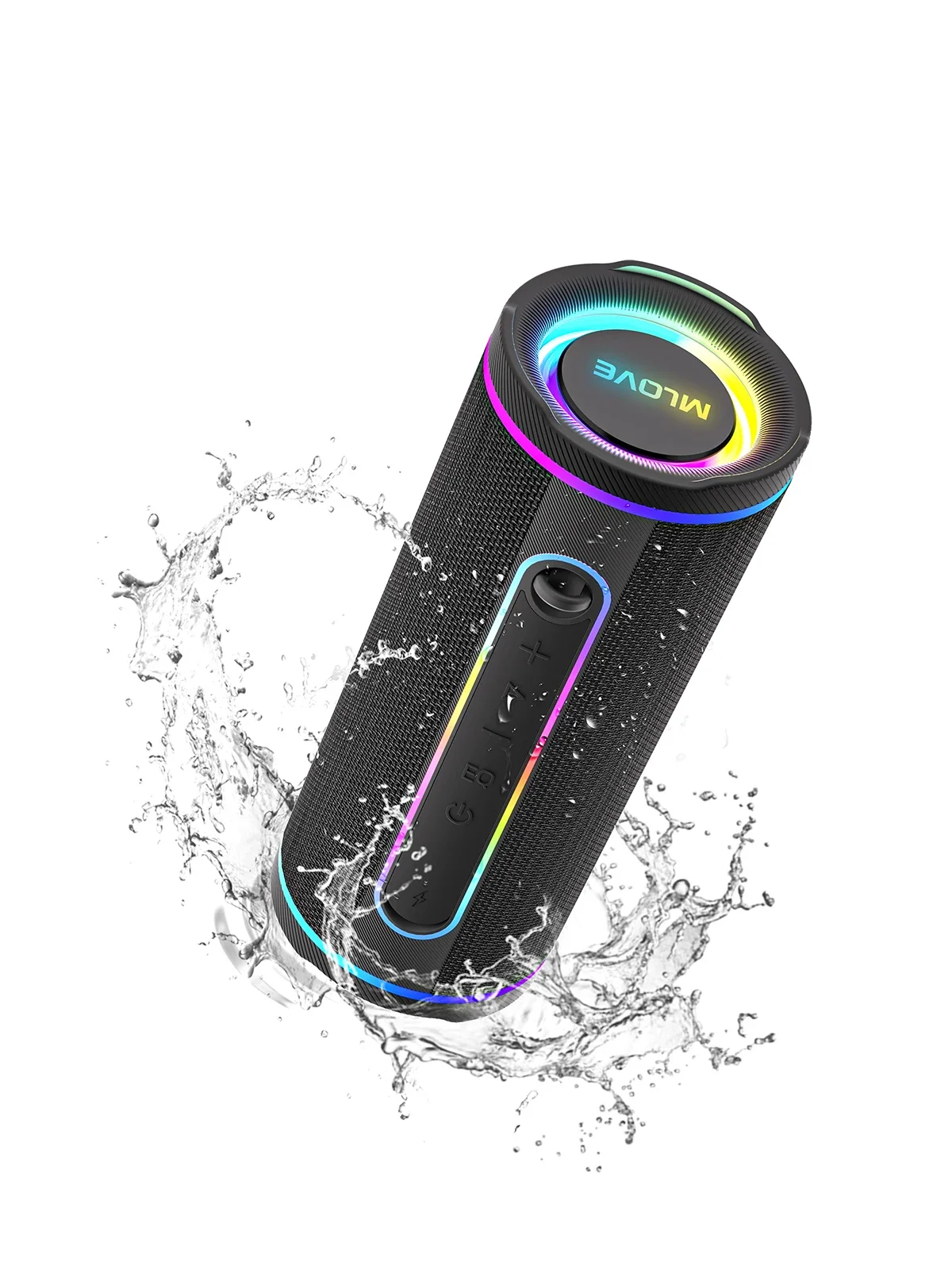 Haut-parleur Bluetooth portable MLOVE E80 – Son puissant à double canal, éclairage RVB coloré, entièrement étanche (IPX7), compatible TWS